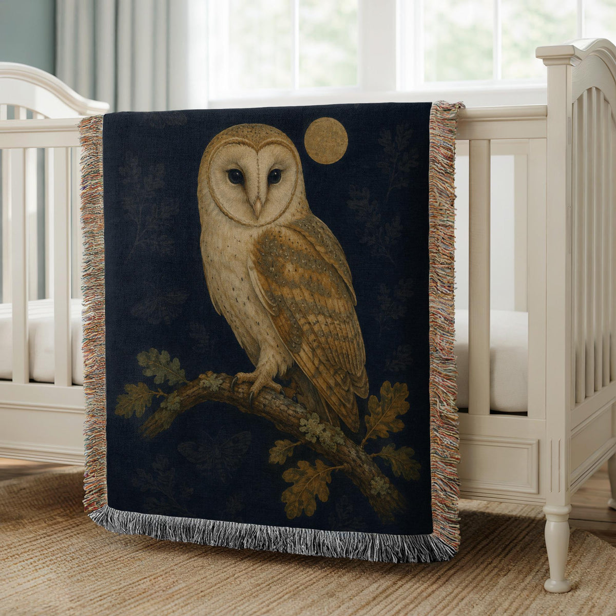 Barn Owl Woven Blanket