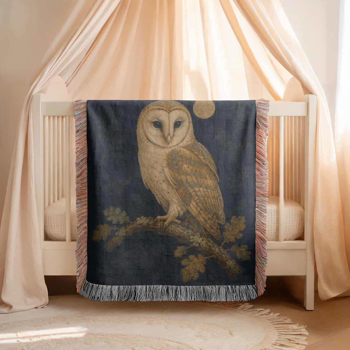 Barn Owl Woven Blanket