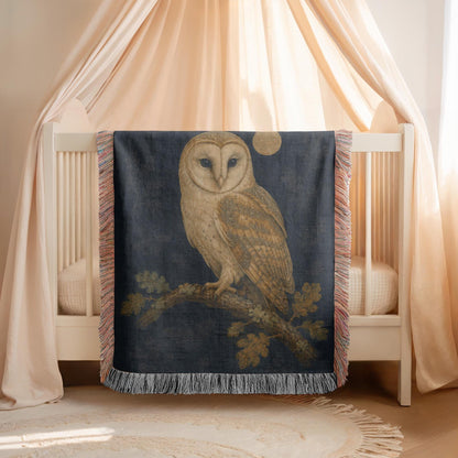 Barn Owl Woven Blanket