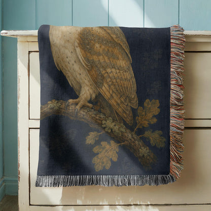 Barn Owl Woven Blanket
