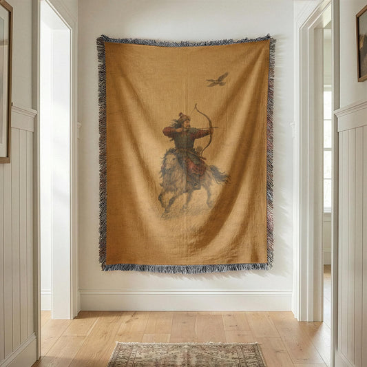 Mongolian Archer Woven Blanket