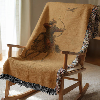 Mongolian Archer Woven Blanket