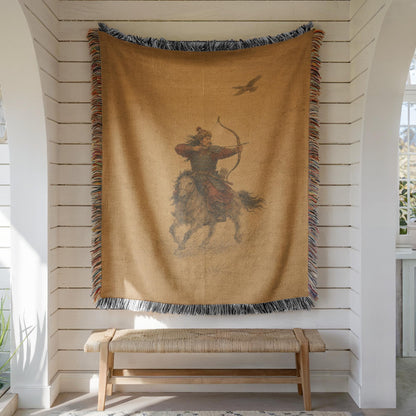 Mongolian Archer Woven Blanket