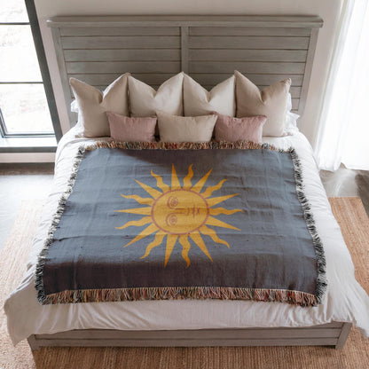 Sun Face Woven Blanket