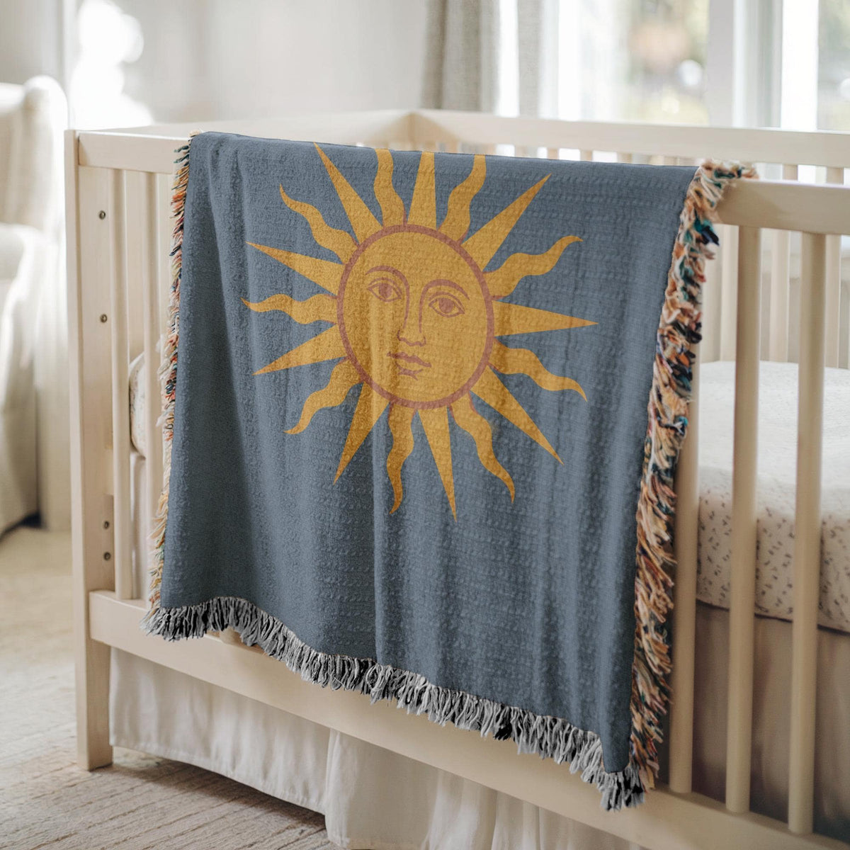 Sun Face Woven Blanket