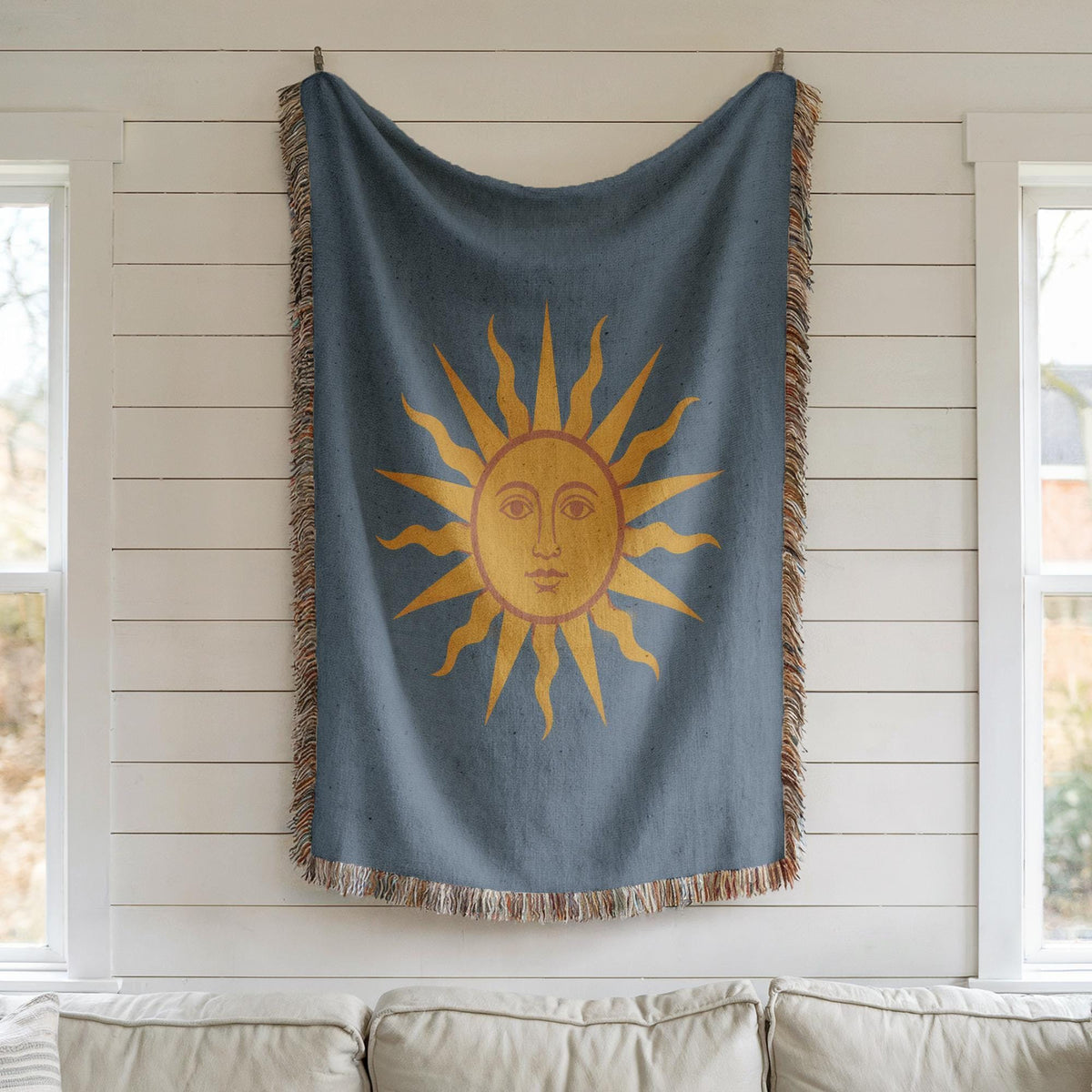 Sun Face Woven Blanket