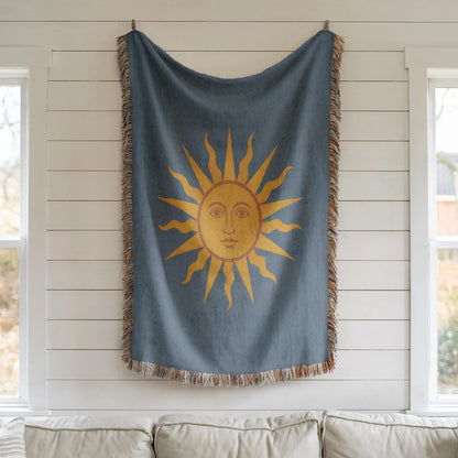 Sun Face Woven Blanket