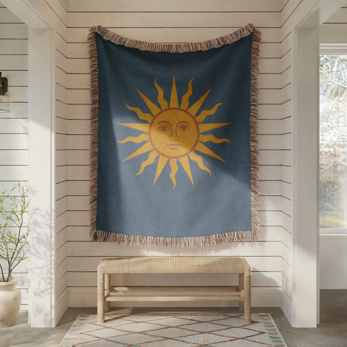 Sun Face Woven Blanket