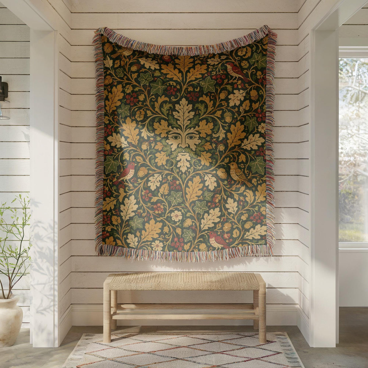 Green Man Woven Blanket