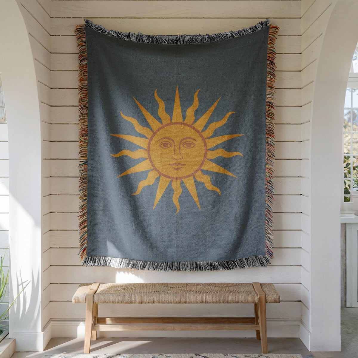 Sun Face Woven Blanket