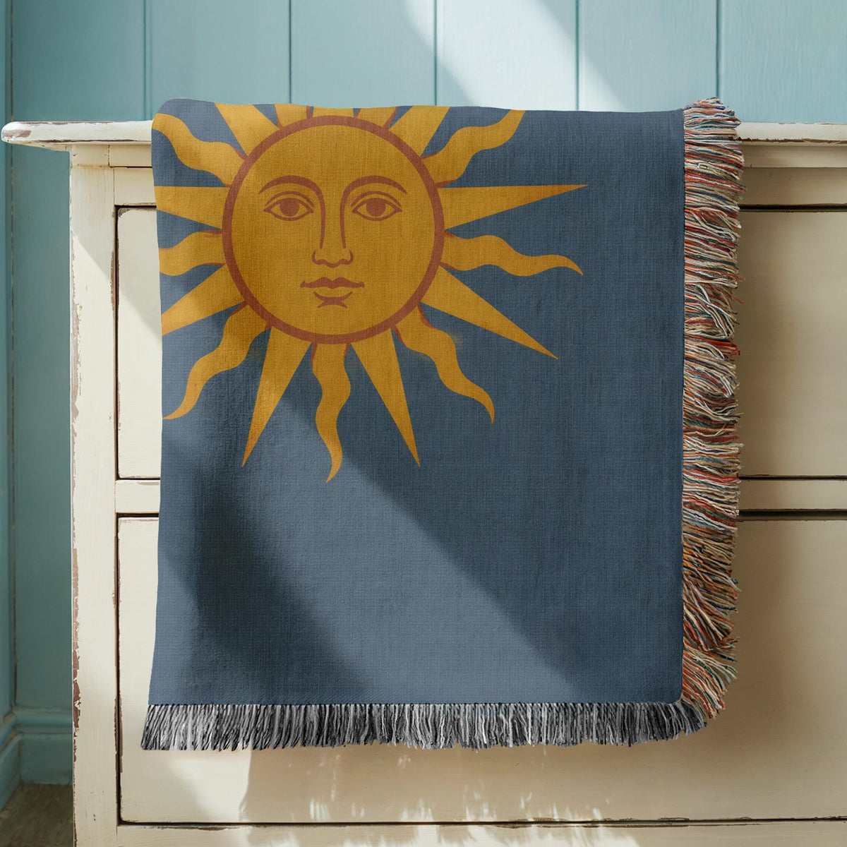 Sun Face Woven Blanket