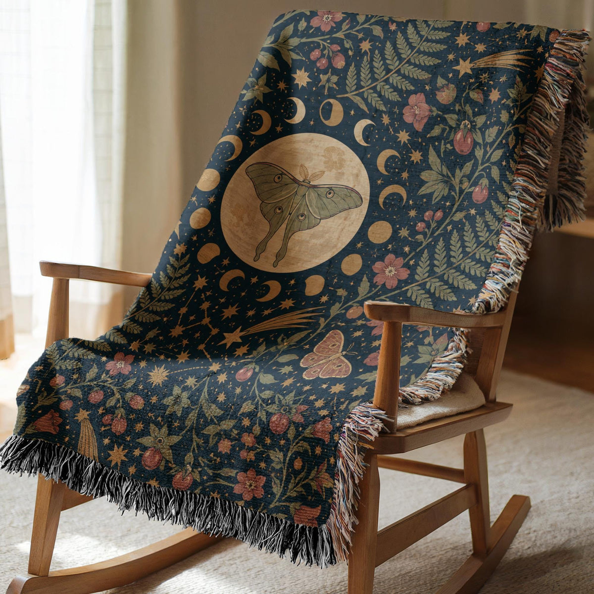 Luna Moth Woven Blanket