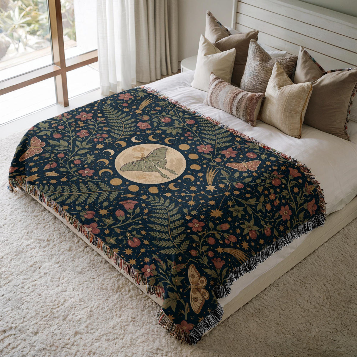 Luna Moth Woven Blanket