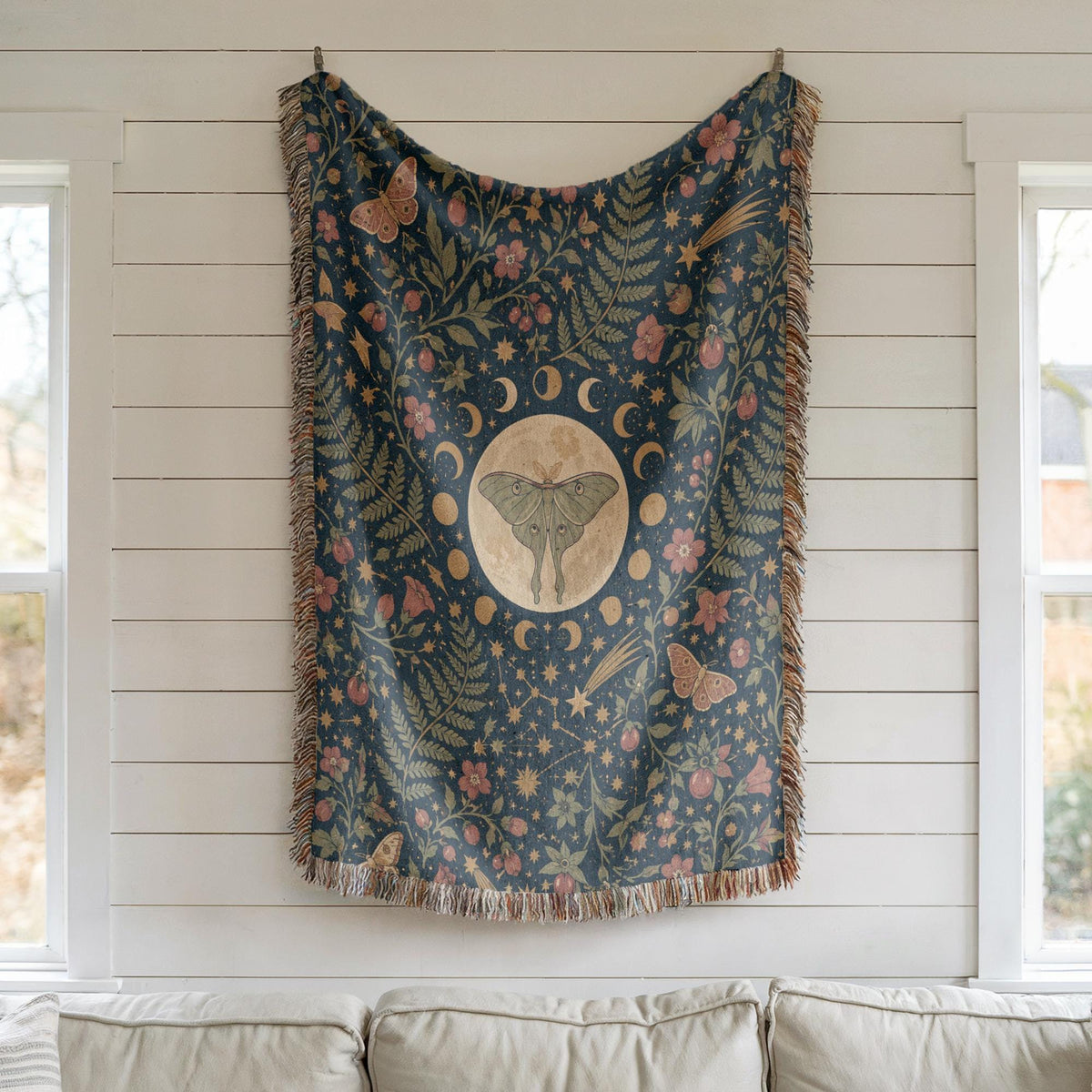 Luna Moth Woven Blanket