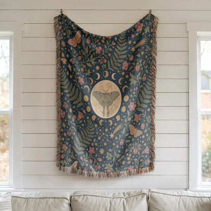 Luna Moth Woven Blanket