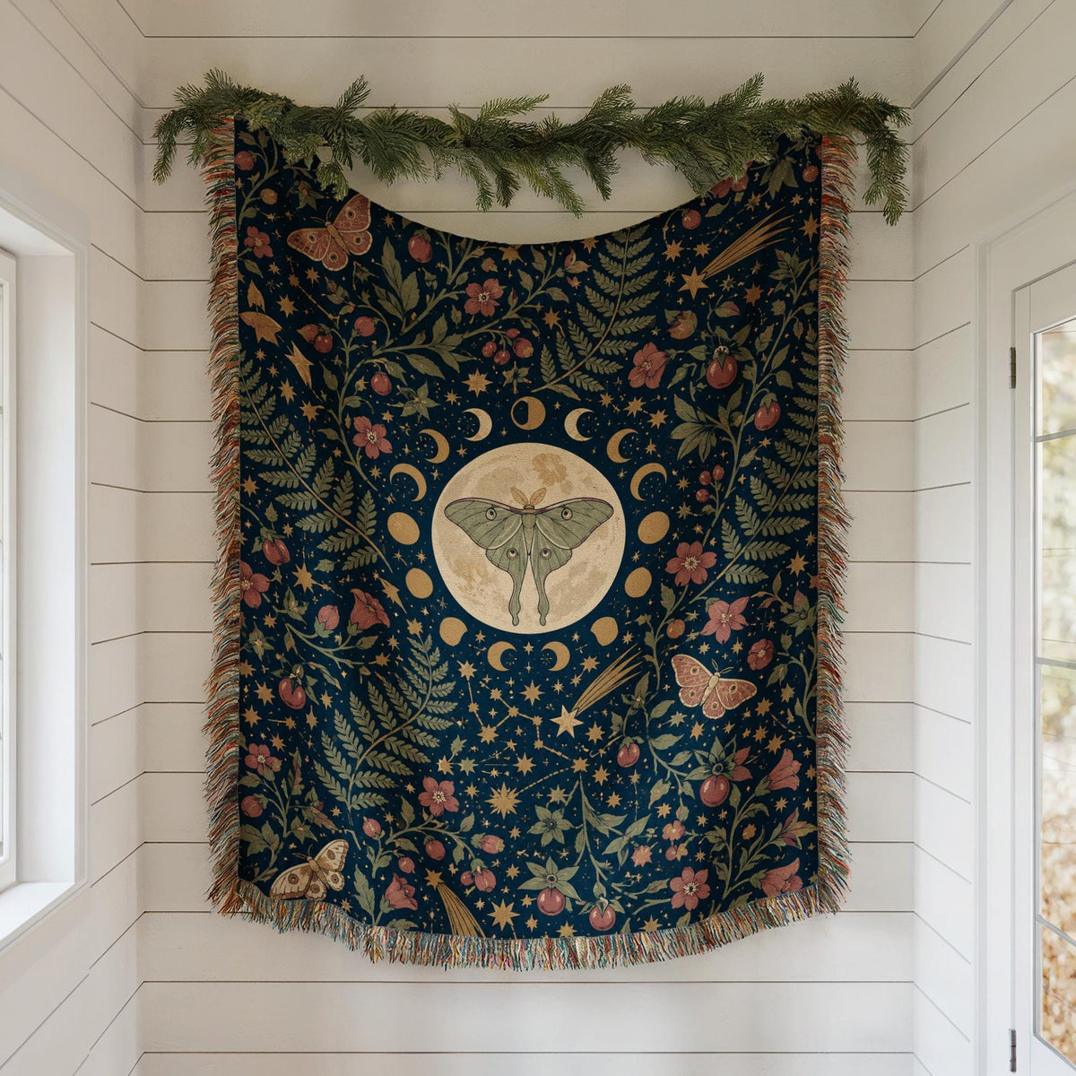 Luna Moth Woven Blanket