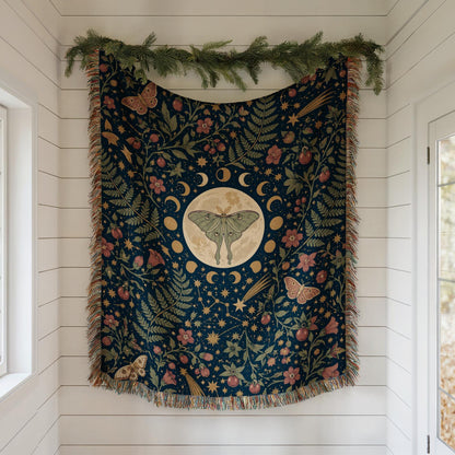 Luna Moth Woven Blanket