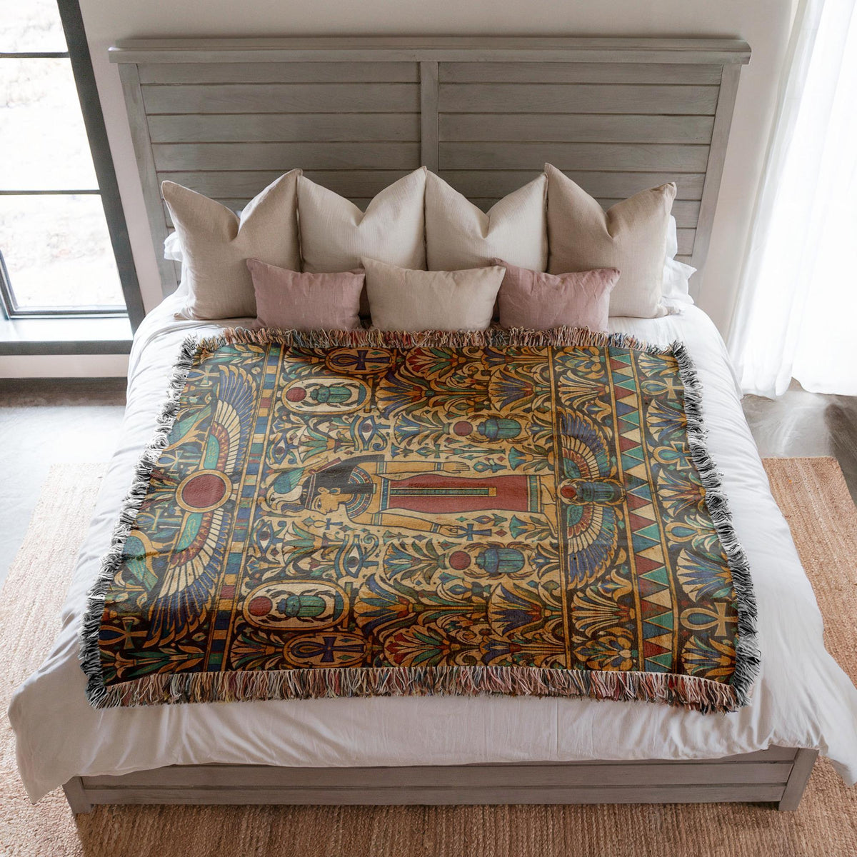 Egyptian Goddess Woven Blanket