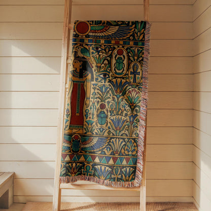 Egyptian Goddess Woven Blanket