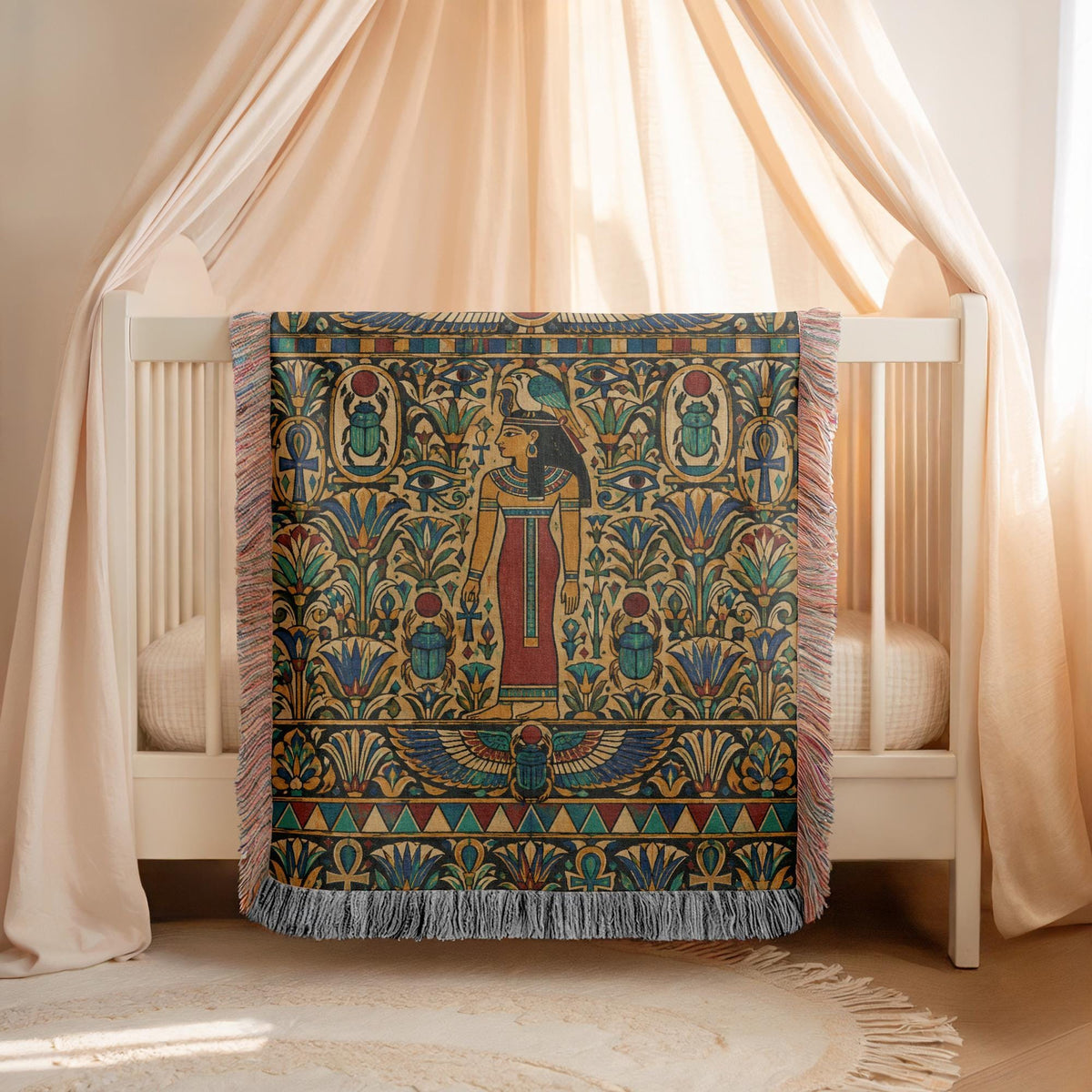Egyptian Goddess Woven Blanket