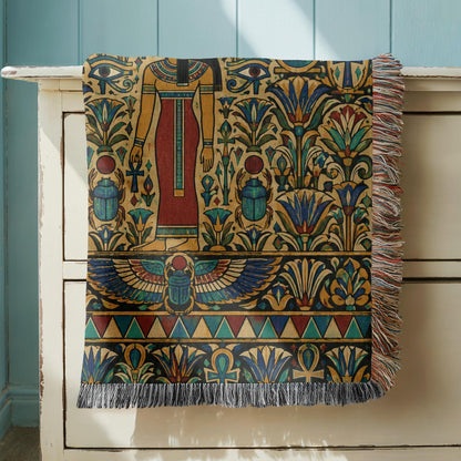 Egyptian Goddess Woven Blanket