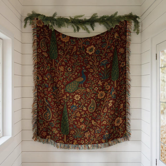 Peacock Woven Blanket