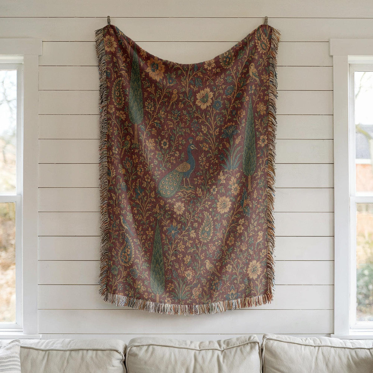 Peacock Woven Blanket