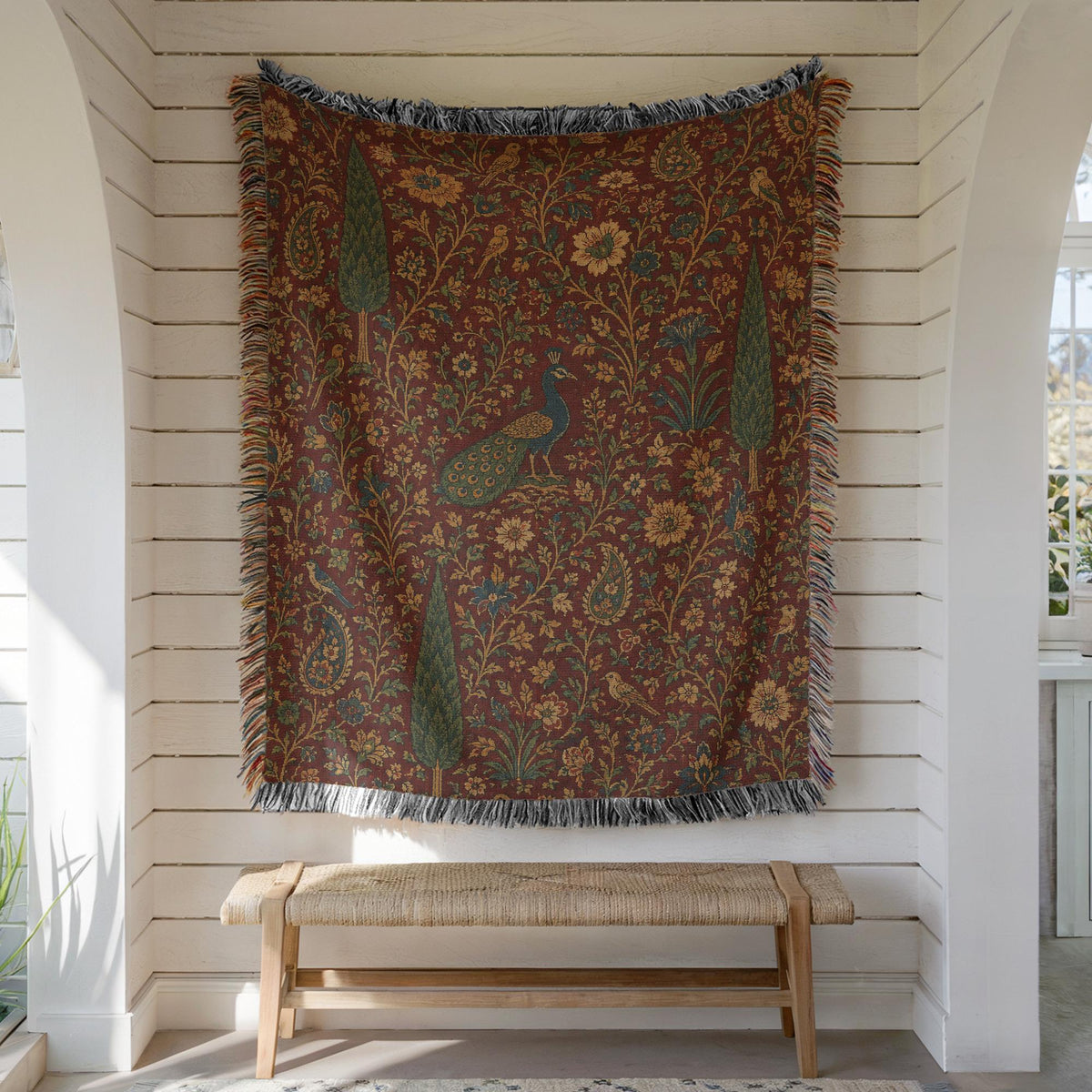 Peacock Woven Blanket