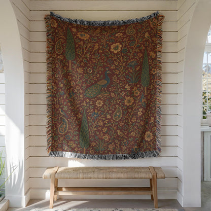 Peacock Woven Blanket