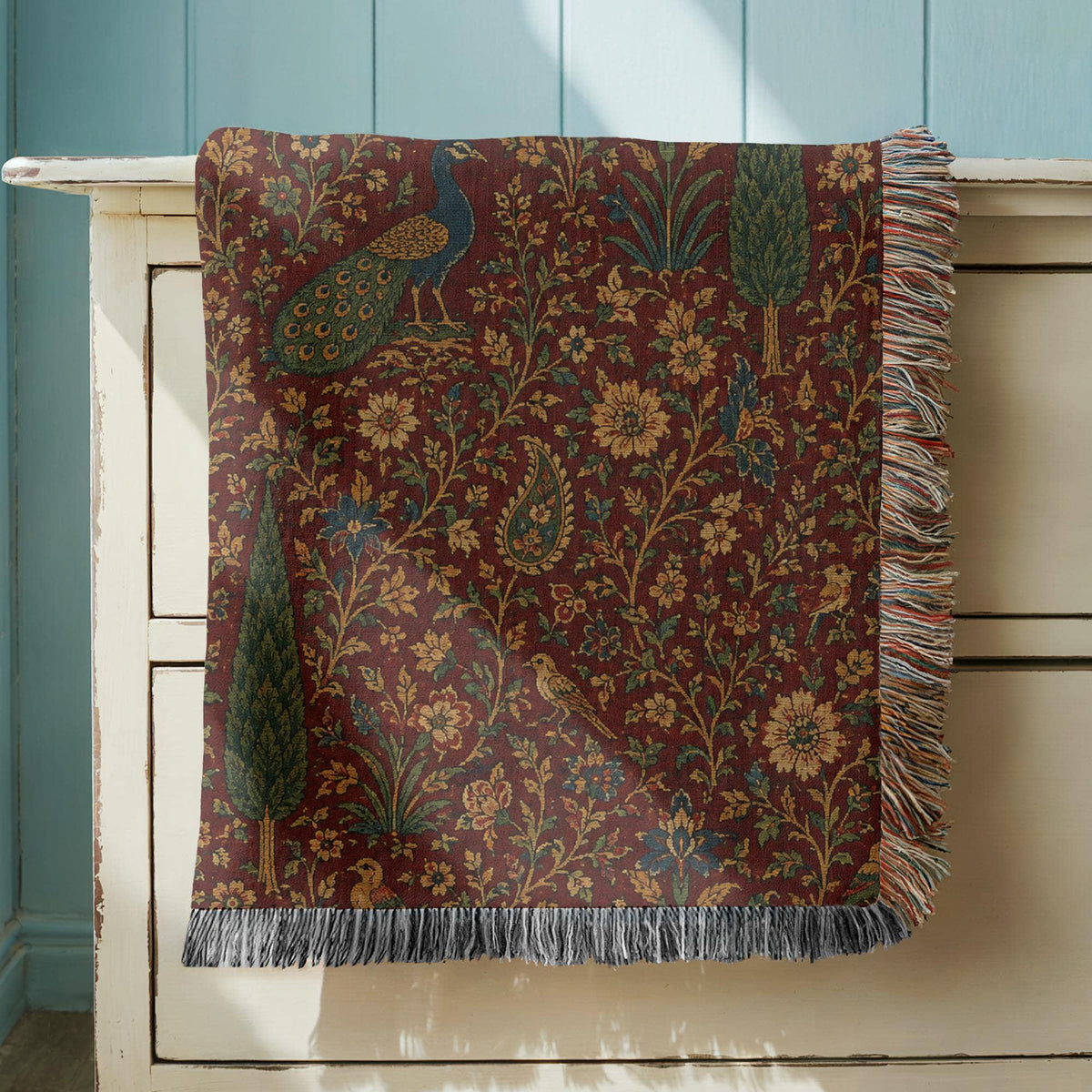 Peacock Woven Blanket