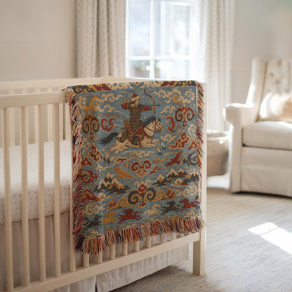 Mongolian Archer Woven Blanket