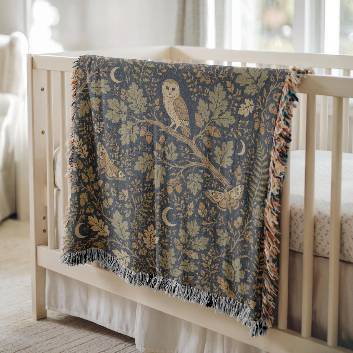 Barn Owl Woven Blanket