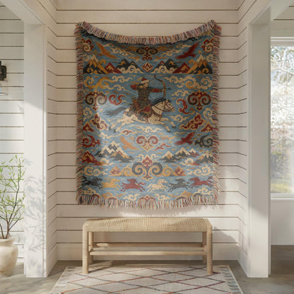 Mongolian Archer Woven Blanket