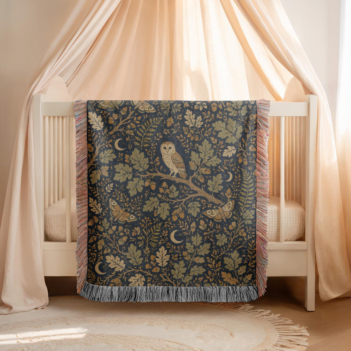 Barn Owl Woven Blanket