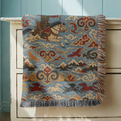 Mongolian Archer Woven Blanket