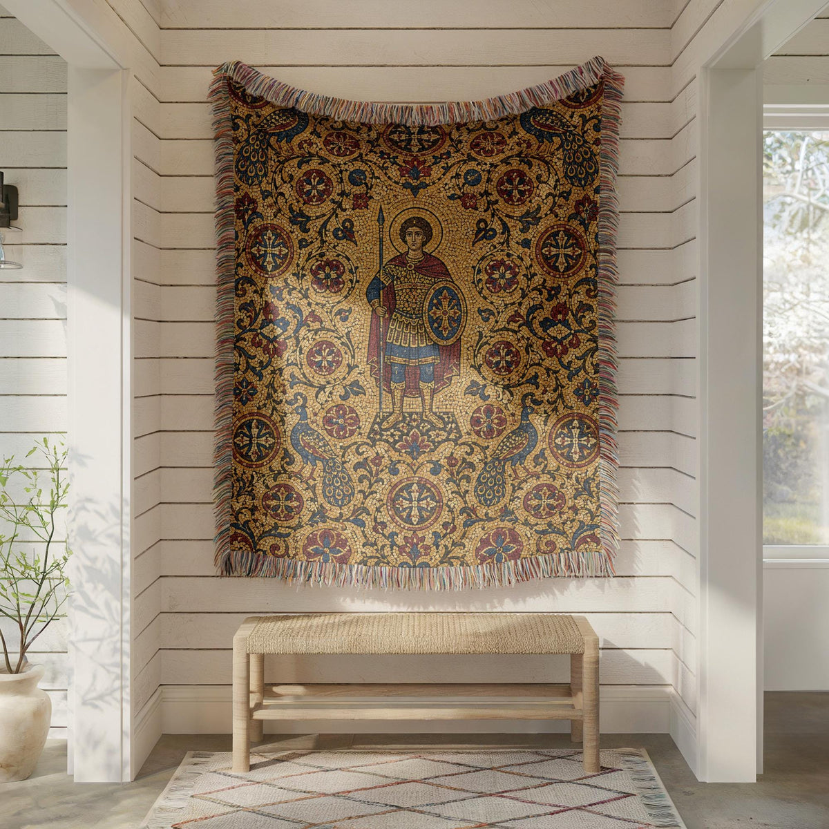 Warrior Saint Woven Blanket