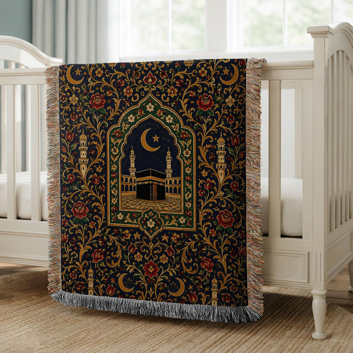 Kaaba Islamic Woven Blanket
