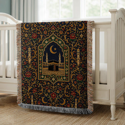 Kaaba Islamic Woven Blanket