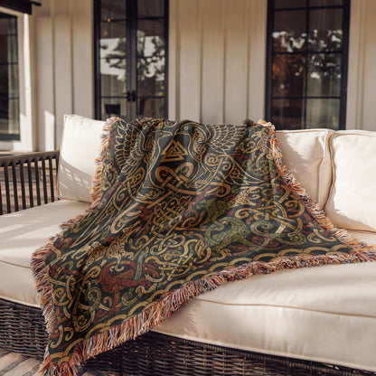 Odin Ravens Woven Blanket