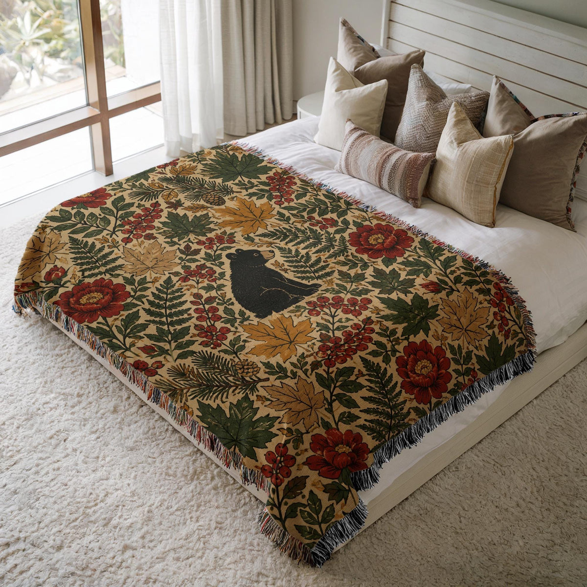 Black Bear Woven Blanket