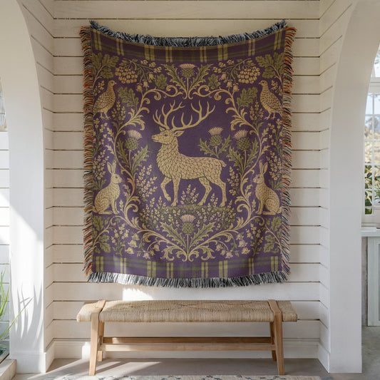 Scottish Stag Woven Blanket