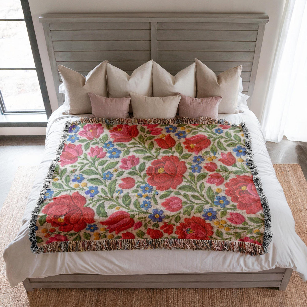 Hungarian Folk Woven Blanket