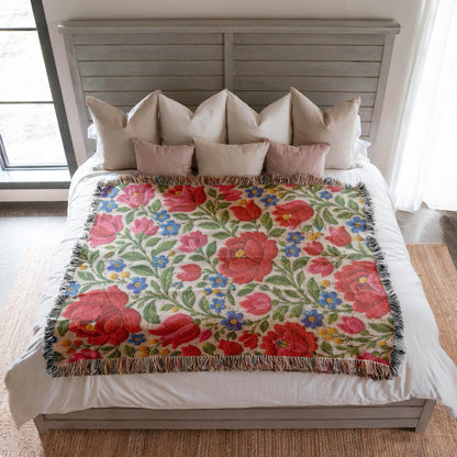 Hungarian Folk Woven Blanket