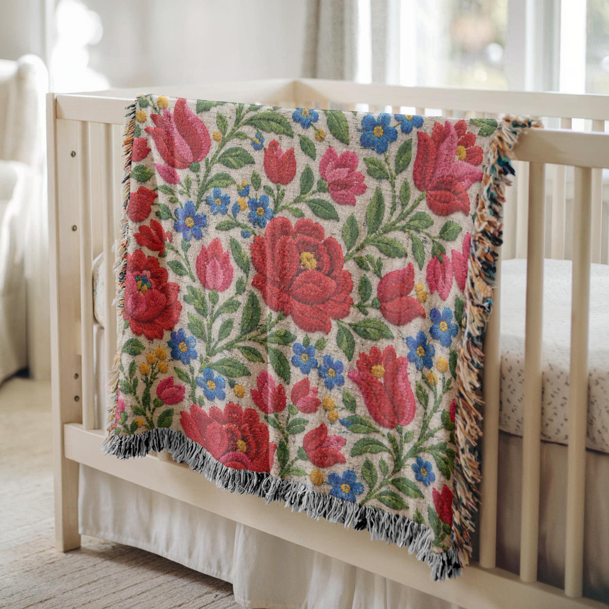 Hungarian Folk Woven Blanket
