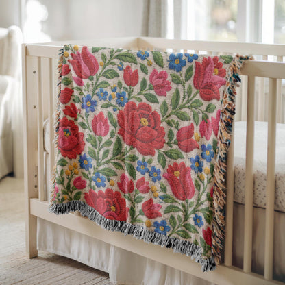 Hungarian Folk Woven Blanket