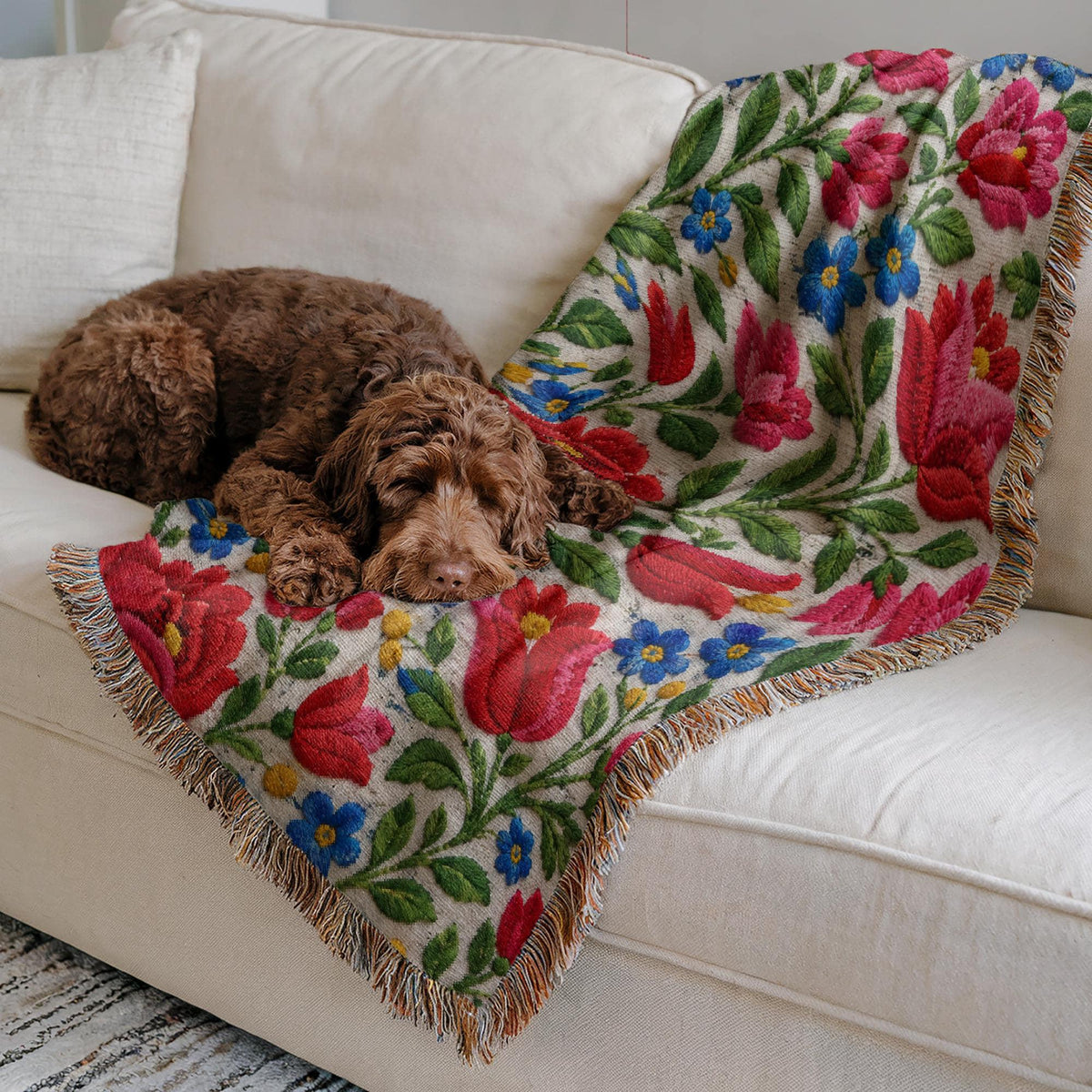 Hungarian Folk Woven Blanket