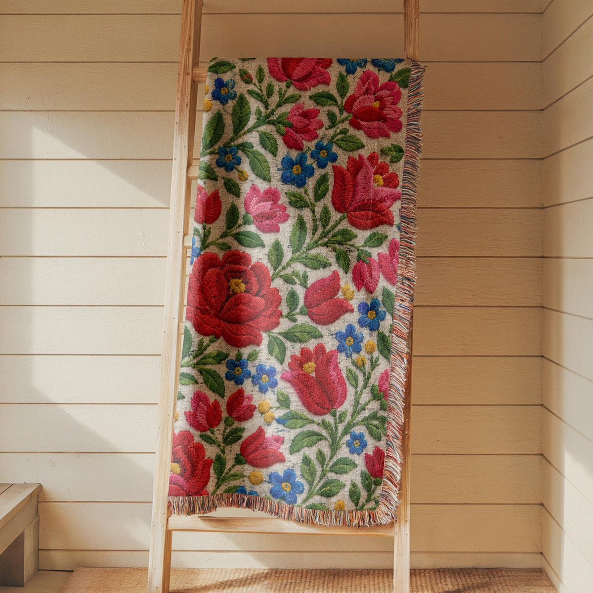 Hungarian Folk Woven Blanket