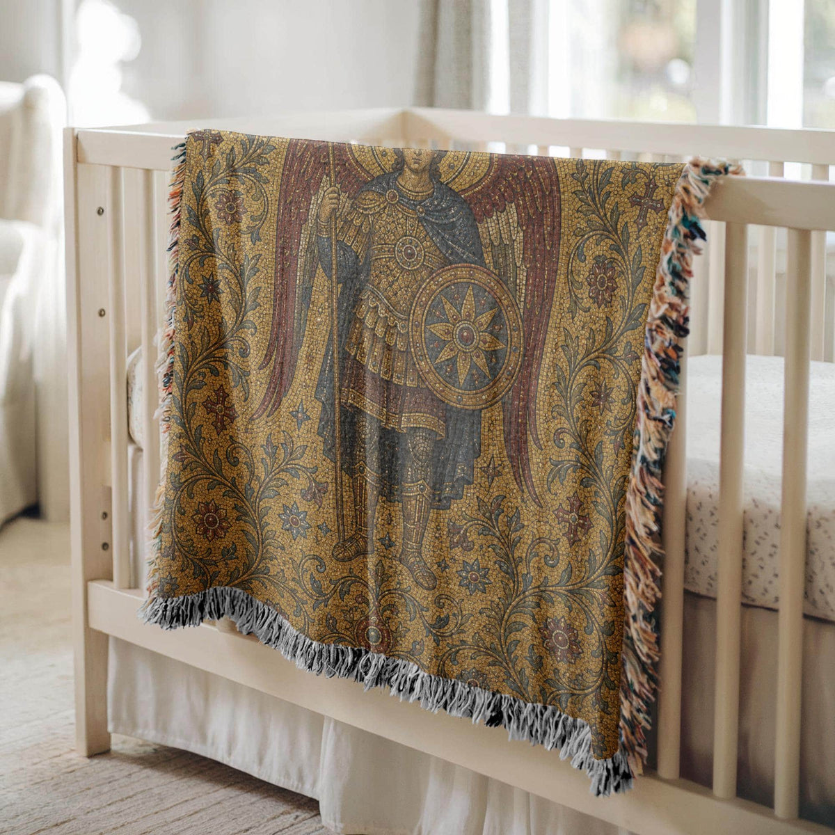 Archangel Michael Woven Blanket