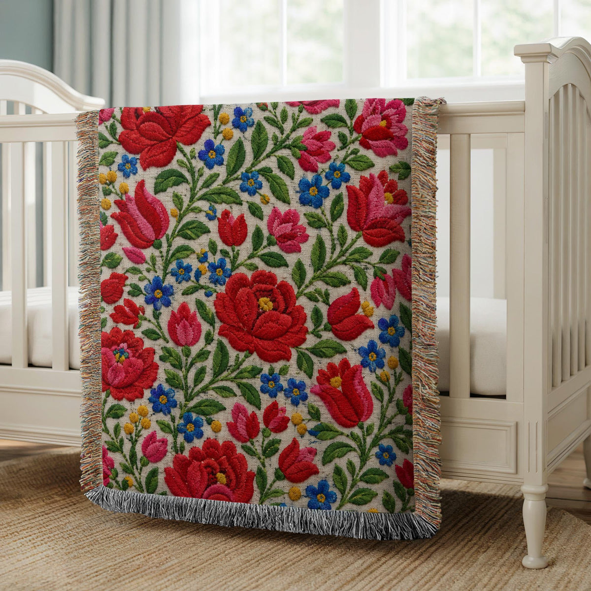 Hungarian Folk Woven Blanket