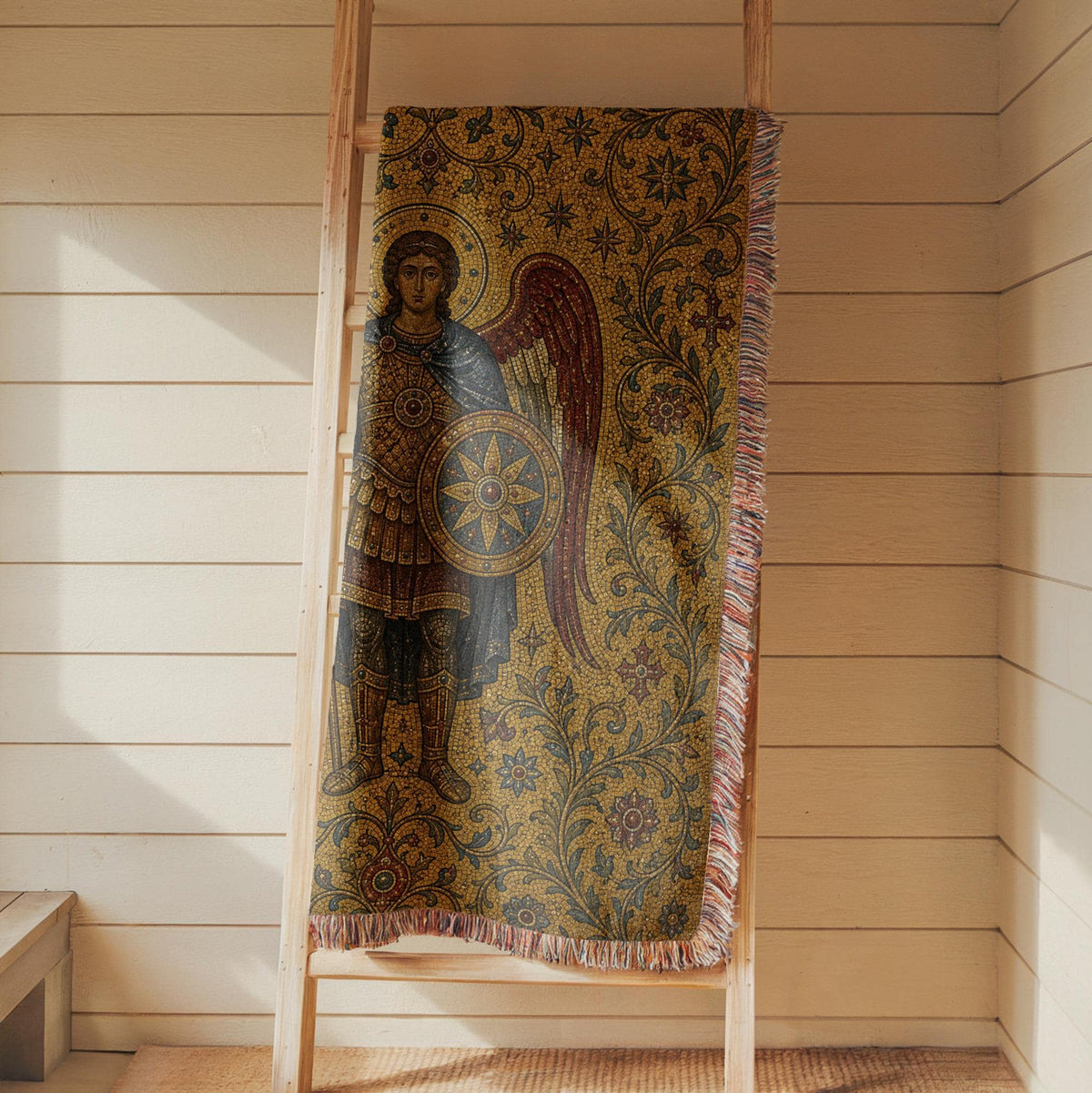 Archangel Michael Woven Blanket